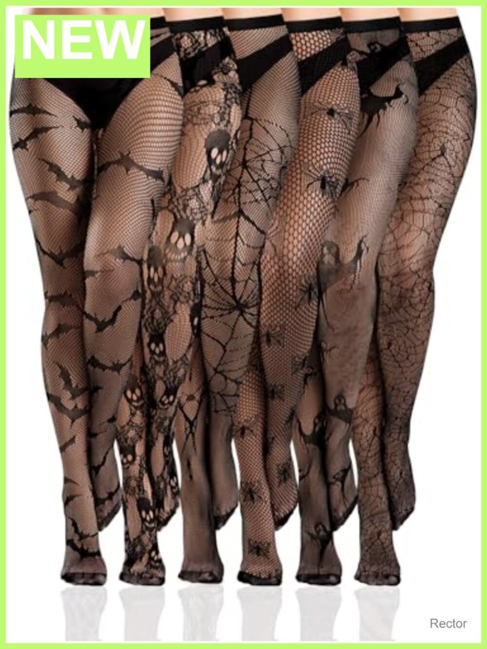 Fishnet Tights 6 Pairs Halloween Thigh Highs Nylon Spandex Stretchable